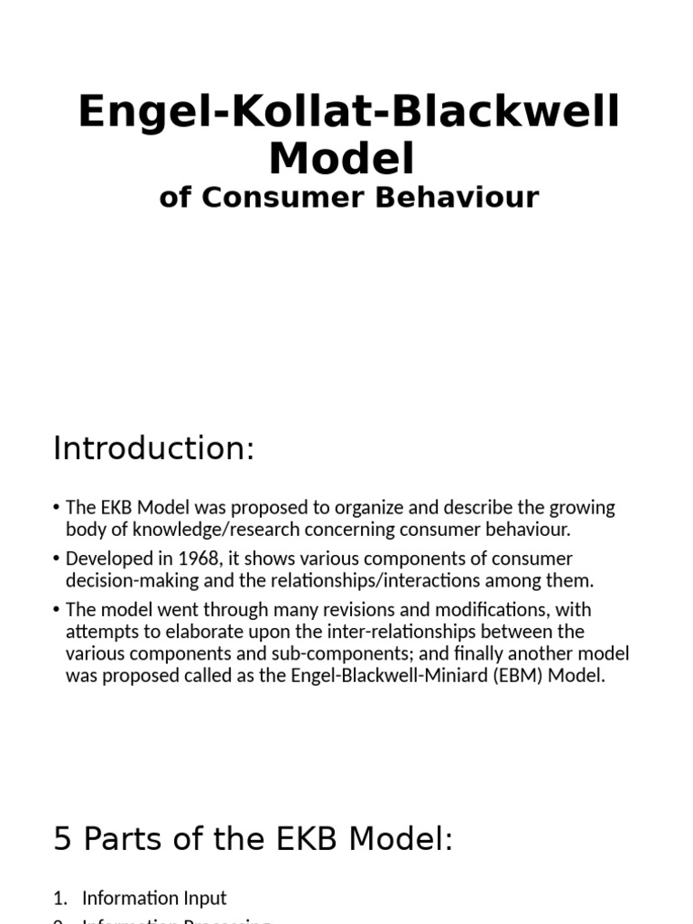 Engel-Kollat-Blackwell Model | PDF | Psychology | Psychological Concepts
