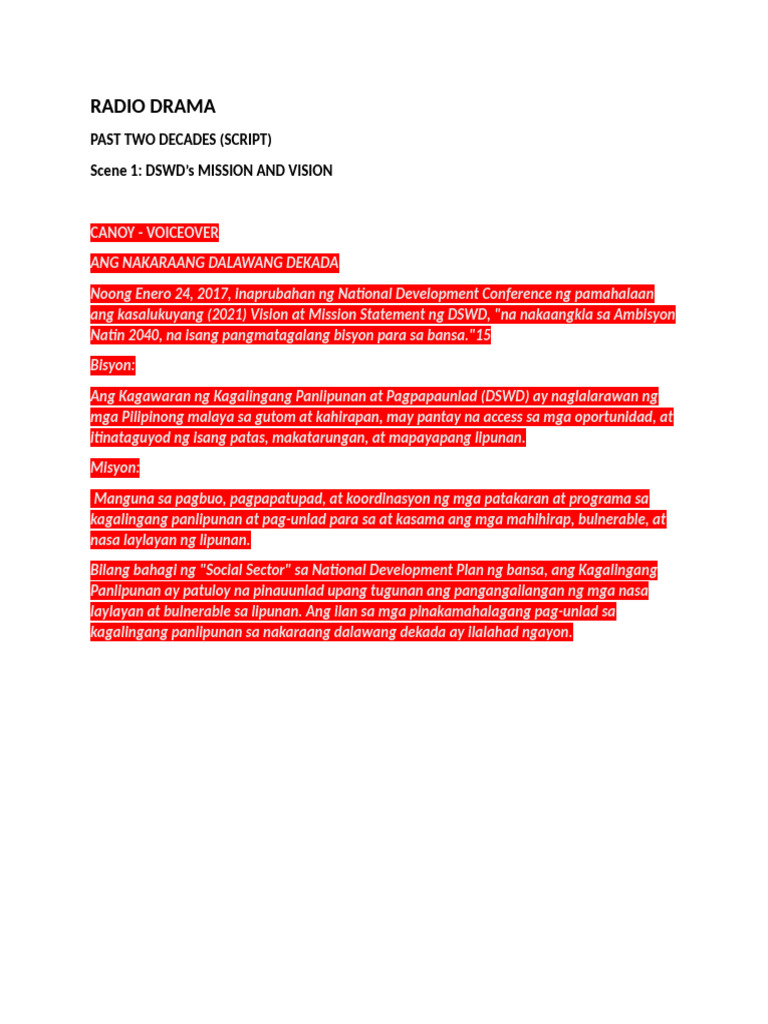 Past two decades script pdf