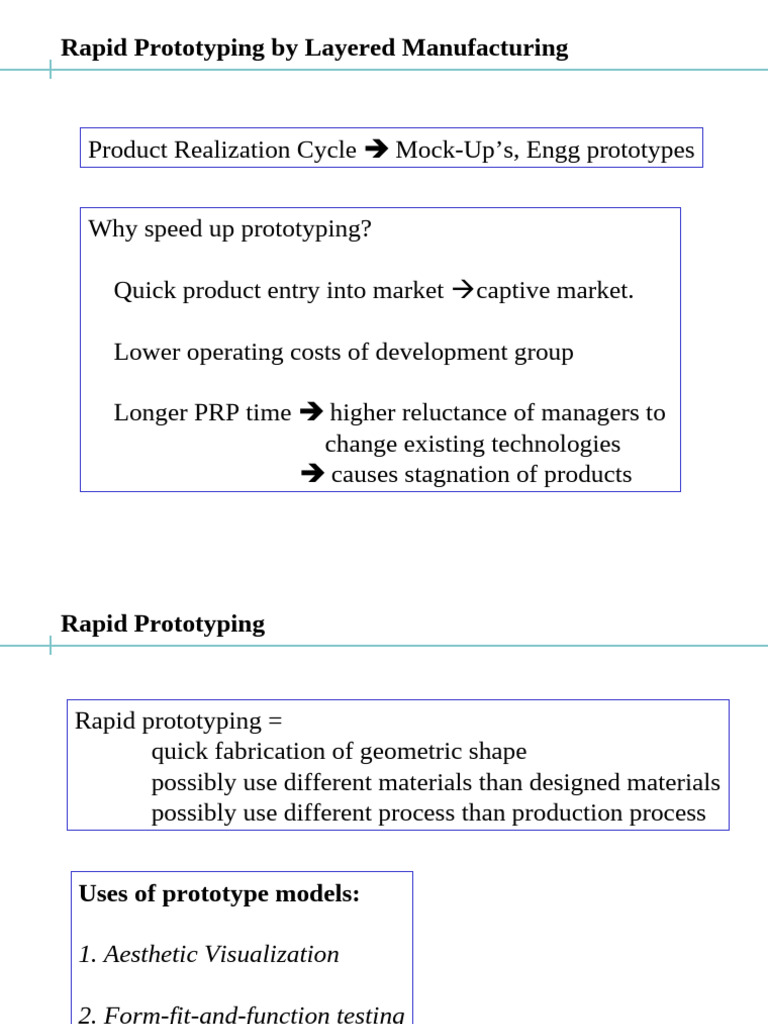 Rapid Prototyping by Layered Manufacturing | PDF