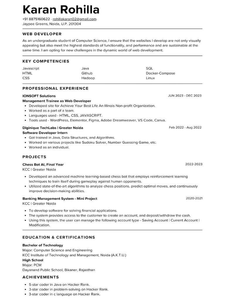 Karan CV | PDF