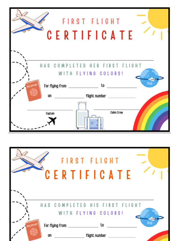 ReadytoPrint FirstFlightCertificate | PDF