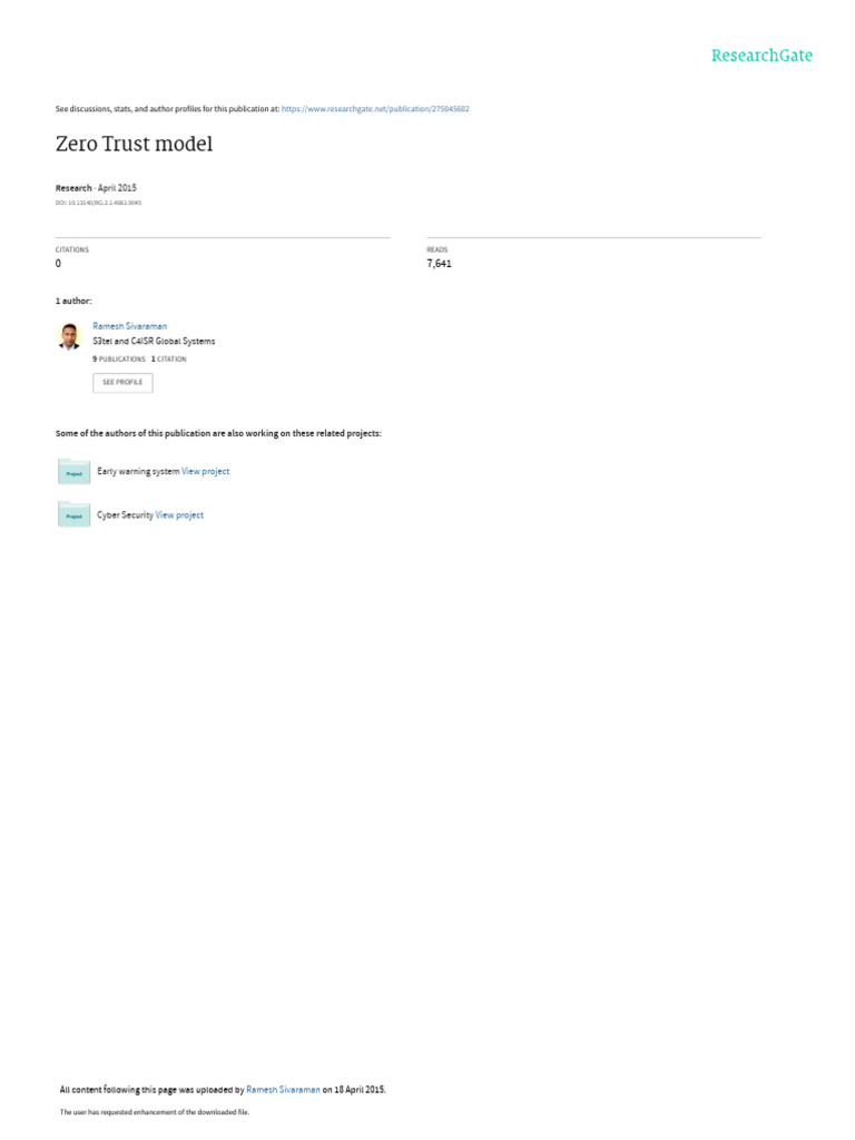 Zero Trust Security Model Pdf