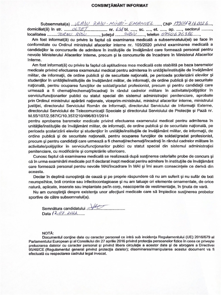 Consimțământ informat | PDF