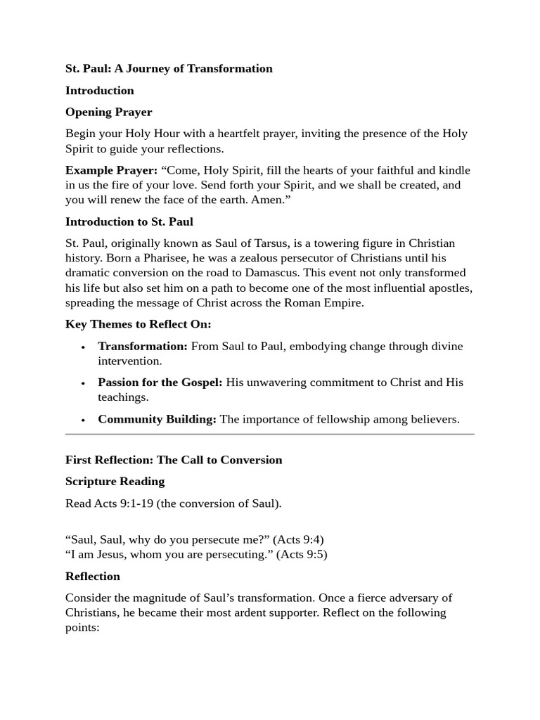 St. Paul's Transformative Journey | PDF | Paul The Apostle | Philosophy