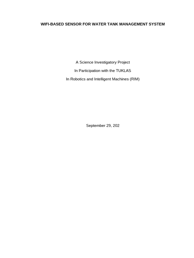 Wifi Based Water Management System | PDF