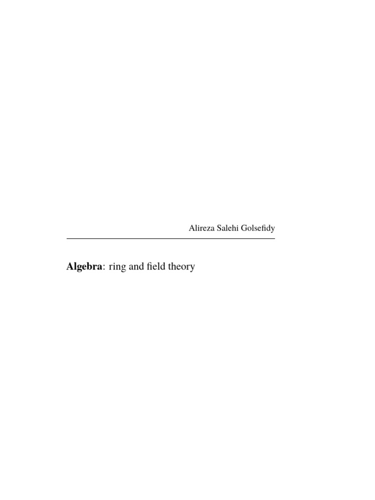 Ring Theory Notes Whole | PDF