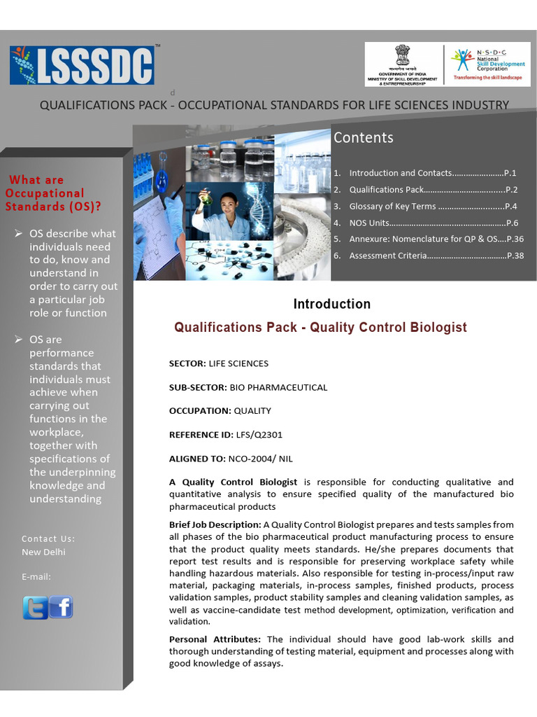Quality Control Biologist | PDF