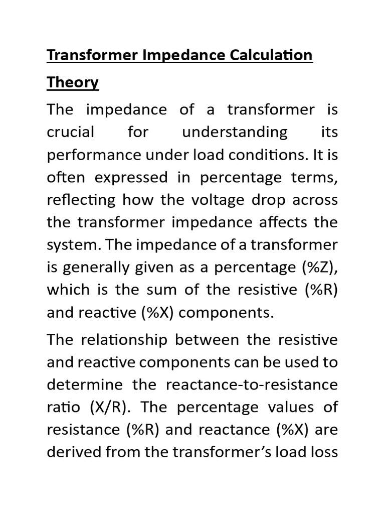 Transformer X - R Ratio | PDF