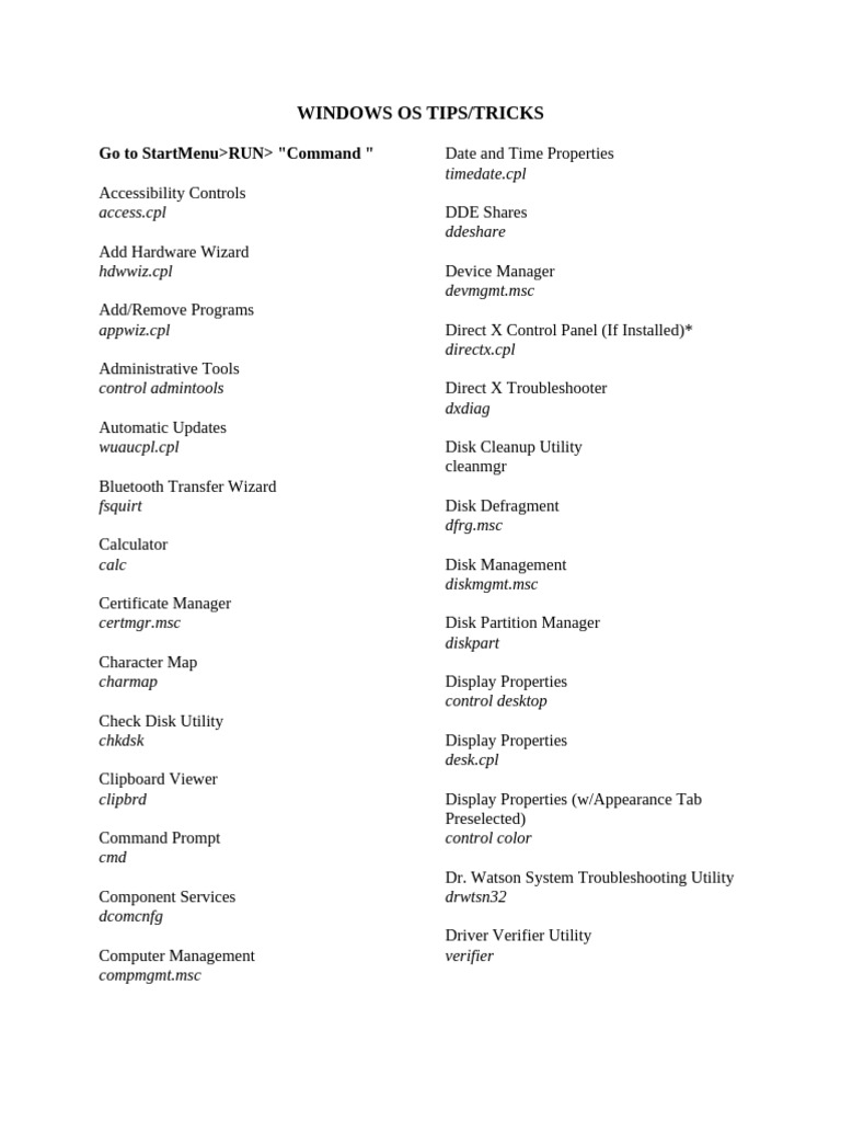 Windows Os Tips | PDF