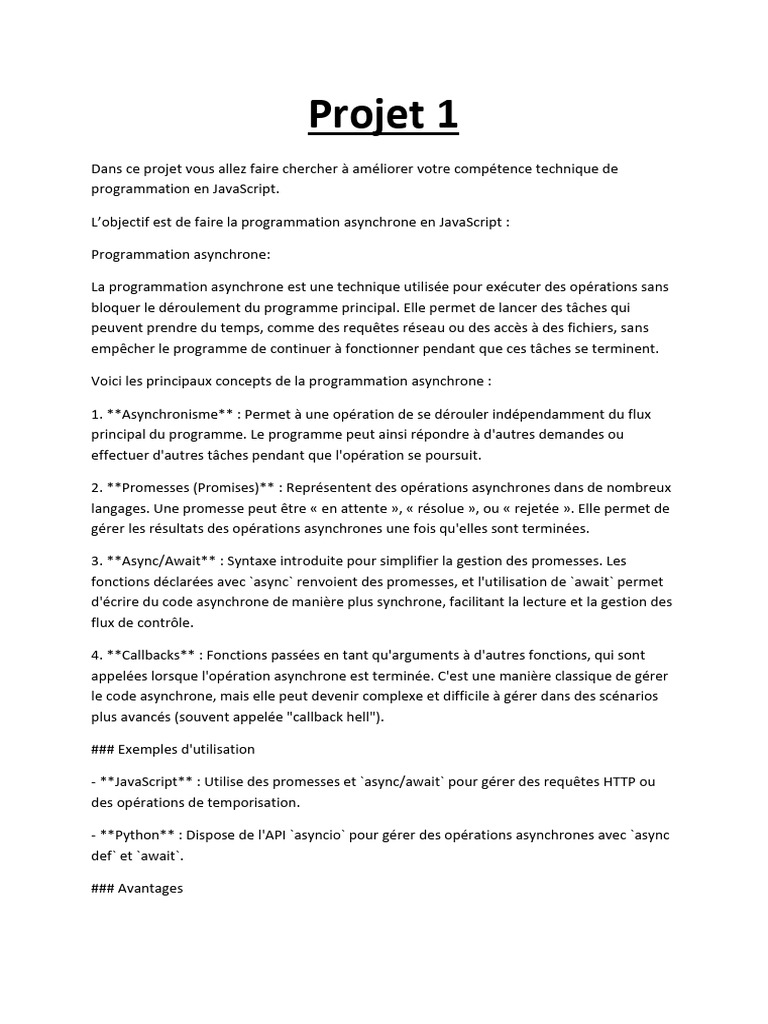 Projet 1 | PDF