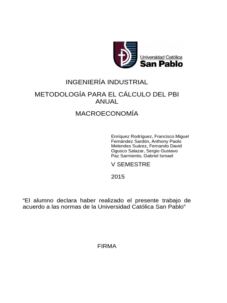 Metodología de Cálculo del PBI | PDF | Producto Interno Bruto | Valor ...