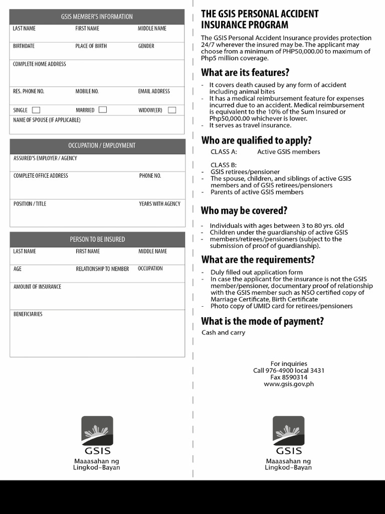 Forms GI Personal - Accident - Insurance | PDF