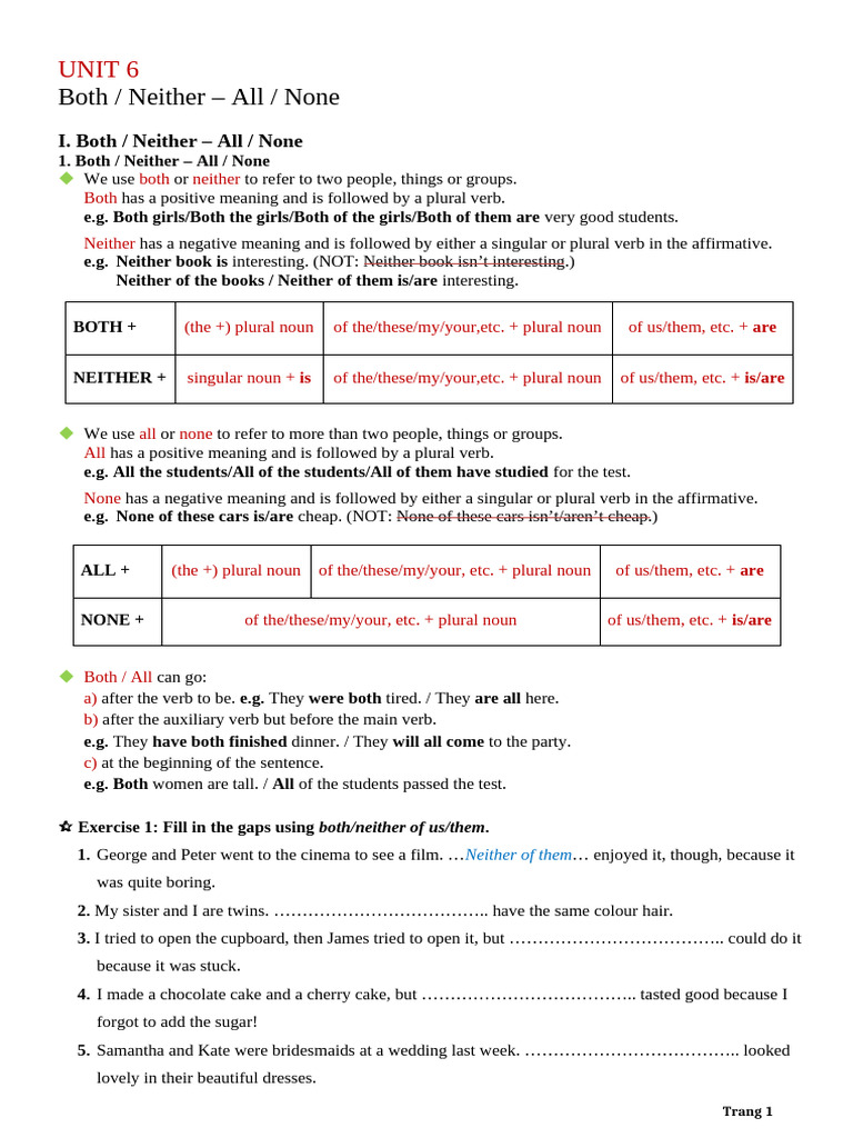 U6 (Grammar) | PDF