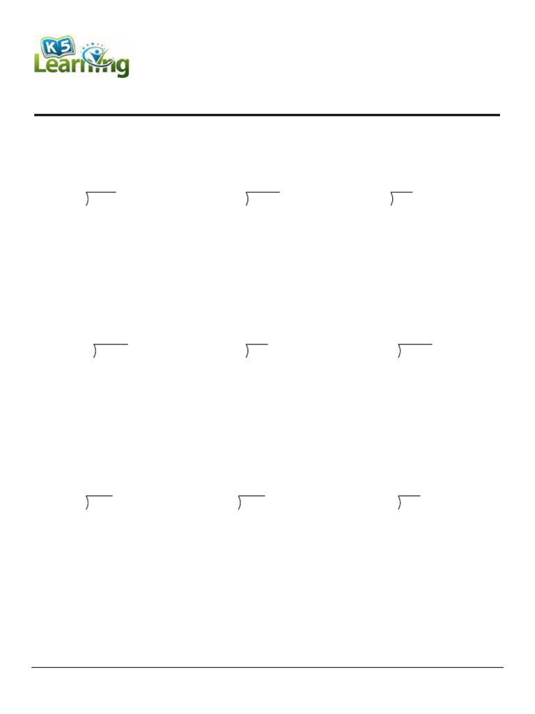 Grade 5 Long Division Decimals A | PDF