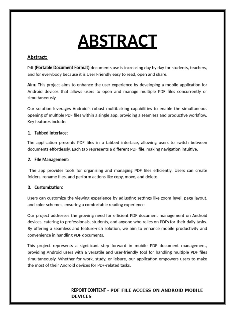 Report pdf file access on android mobile devices pdf