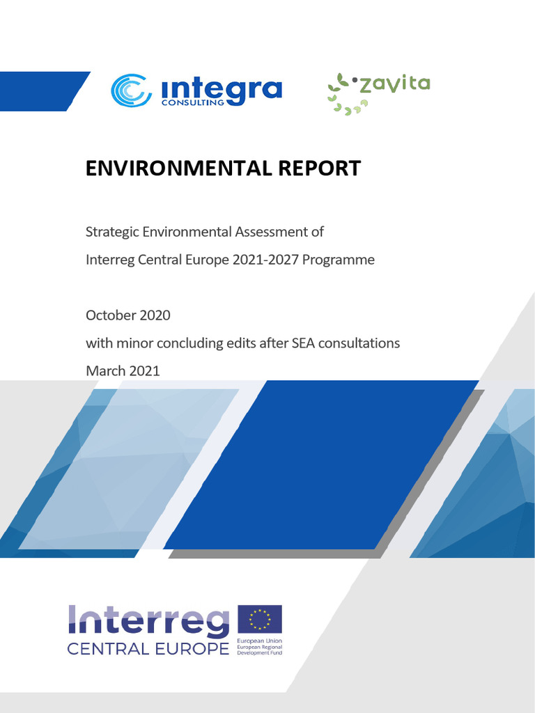 Interreg CE 2021 27 Environmental Report Final | PDF