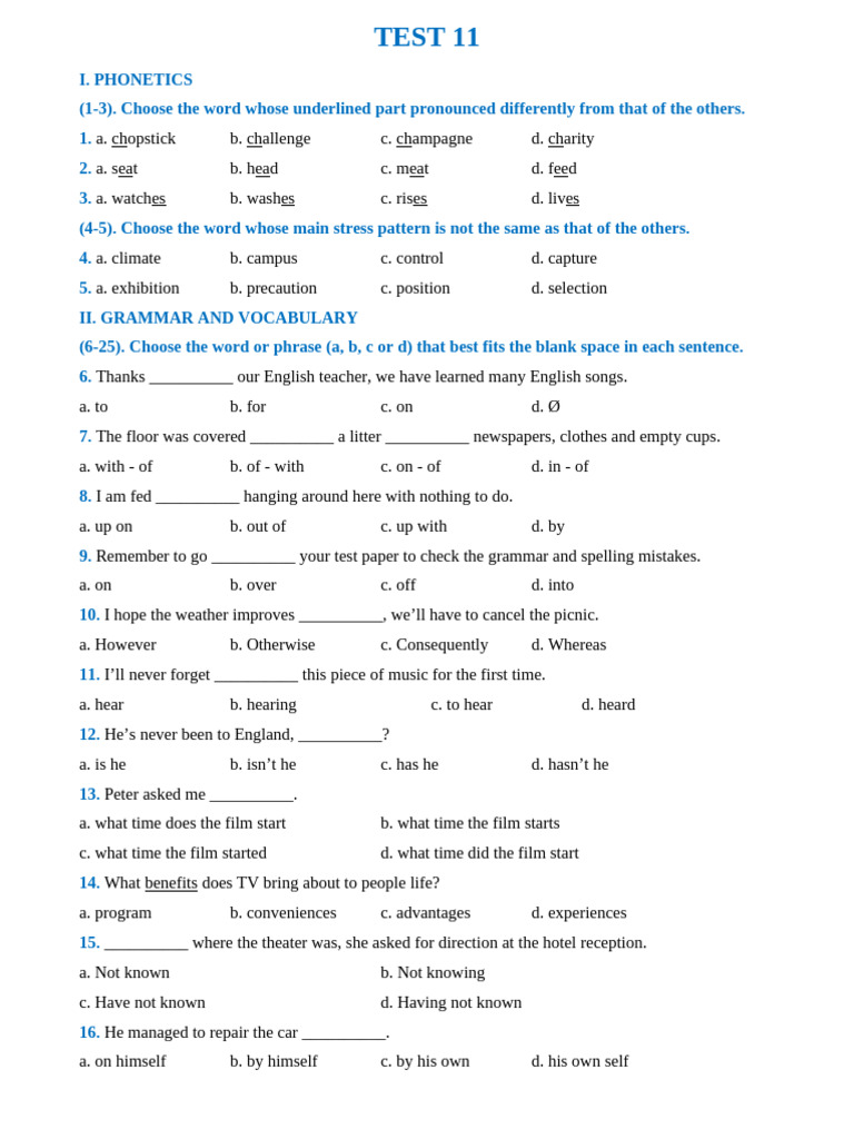 Test 11 | PDF