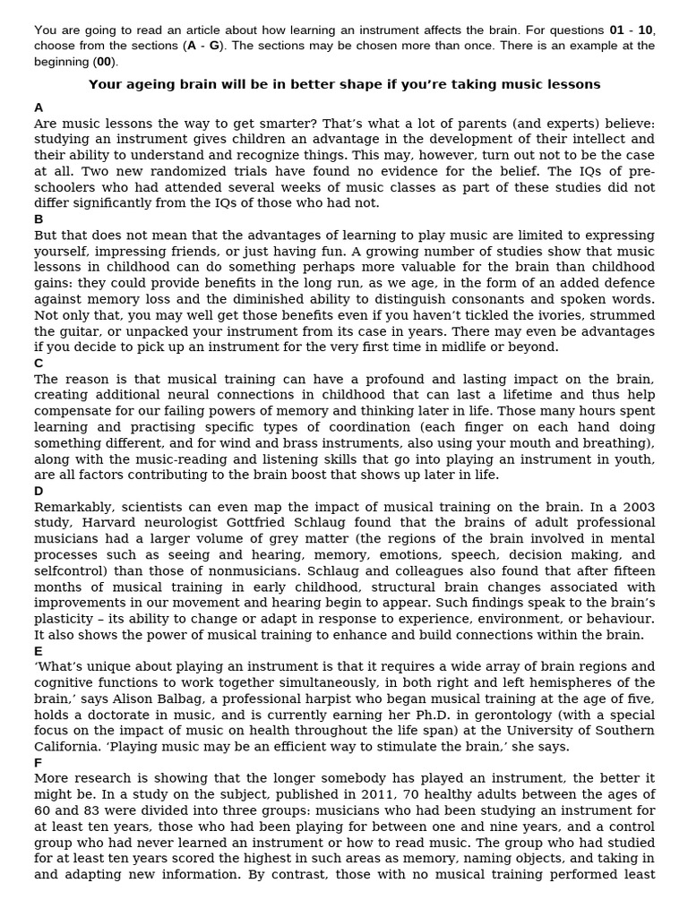 How learning an instrument affects the brain reading pdf