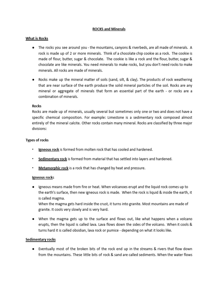 ROCKS and Minerals | PDF