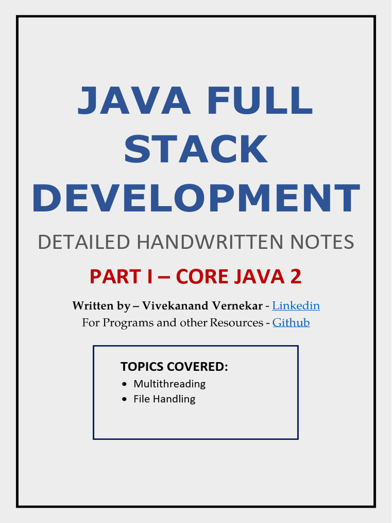 Java FSD Notes Part - 2 | PDF
