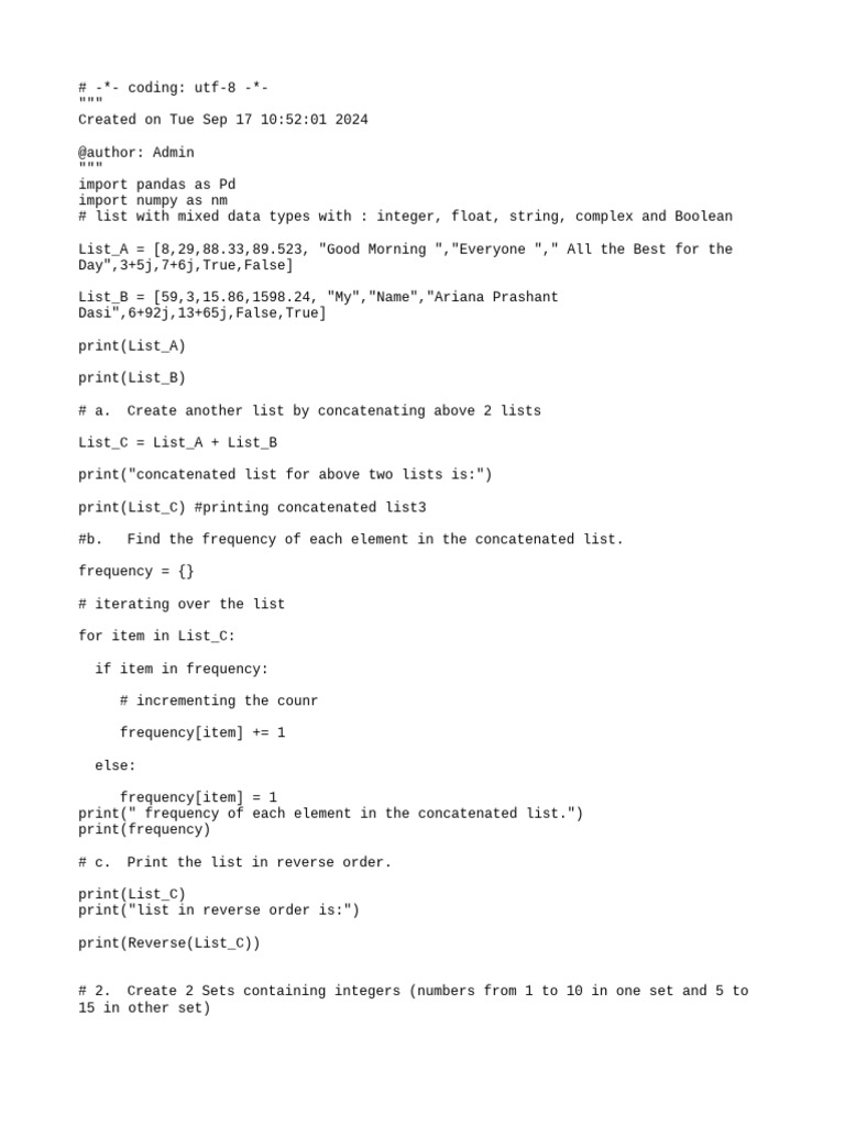 Module 2 Data Types, Operators, Variables Assignment | PDF
