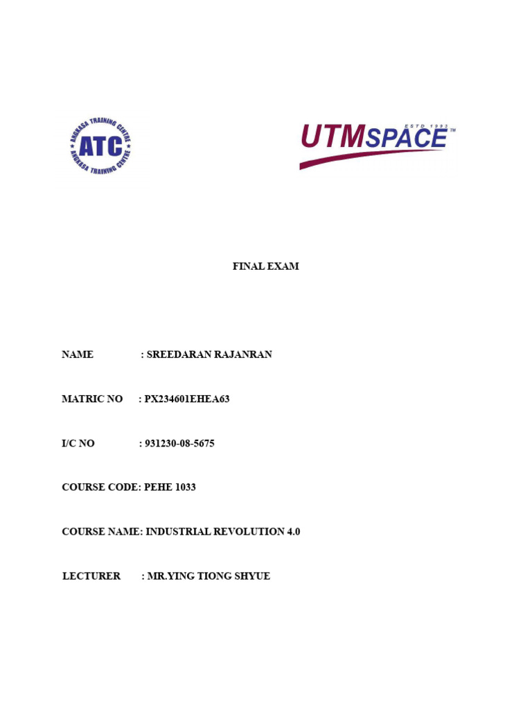 FINAL EXAM Iv4.0 | PDF