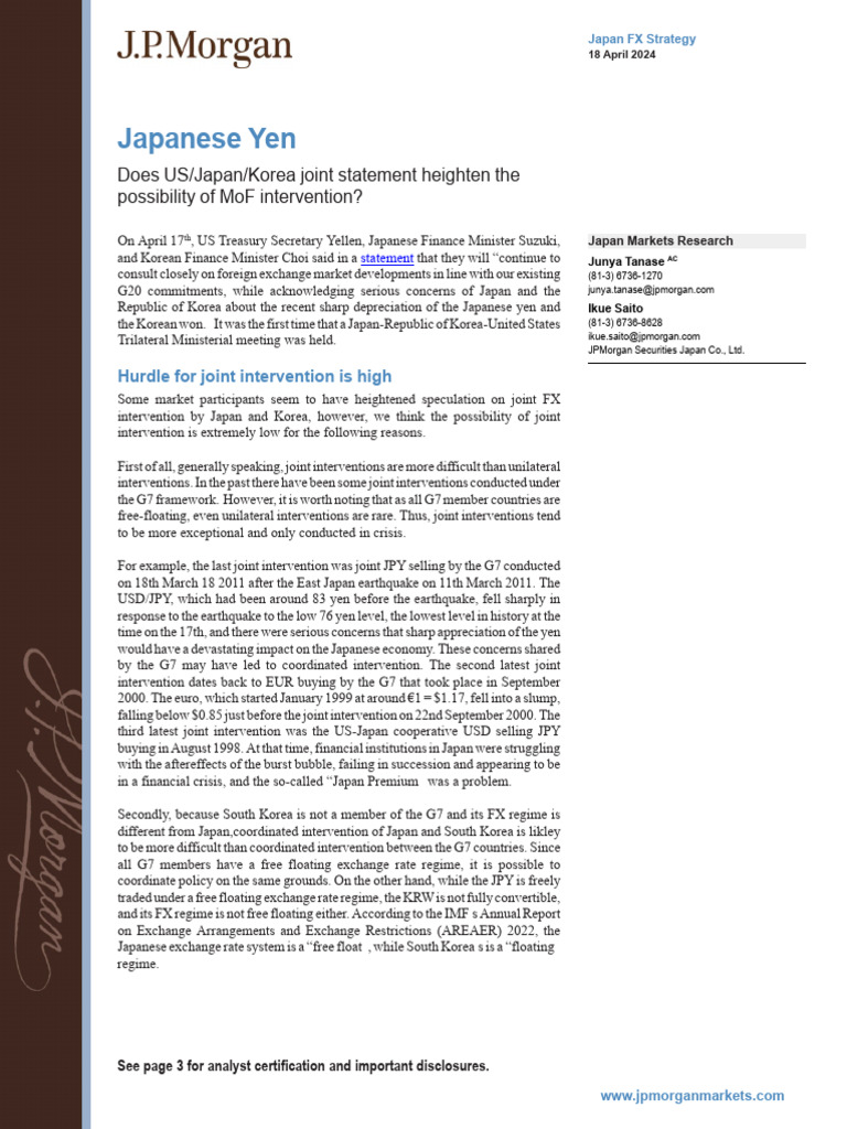 JPM - Japanese Yen 20240418 | PDF