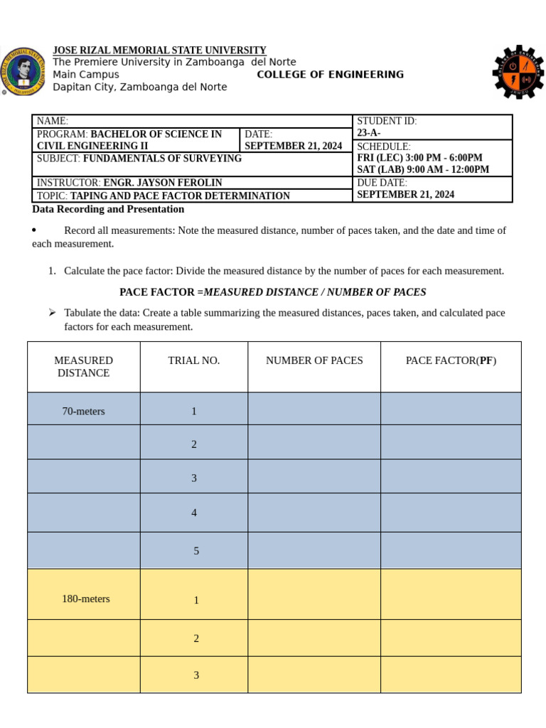 SURVEYING TASK 1 Test Paper | PDF