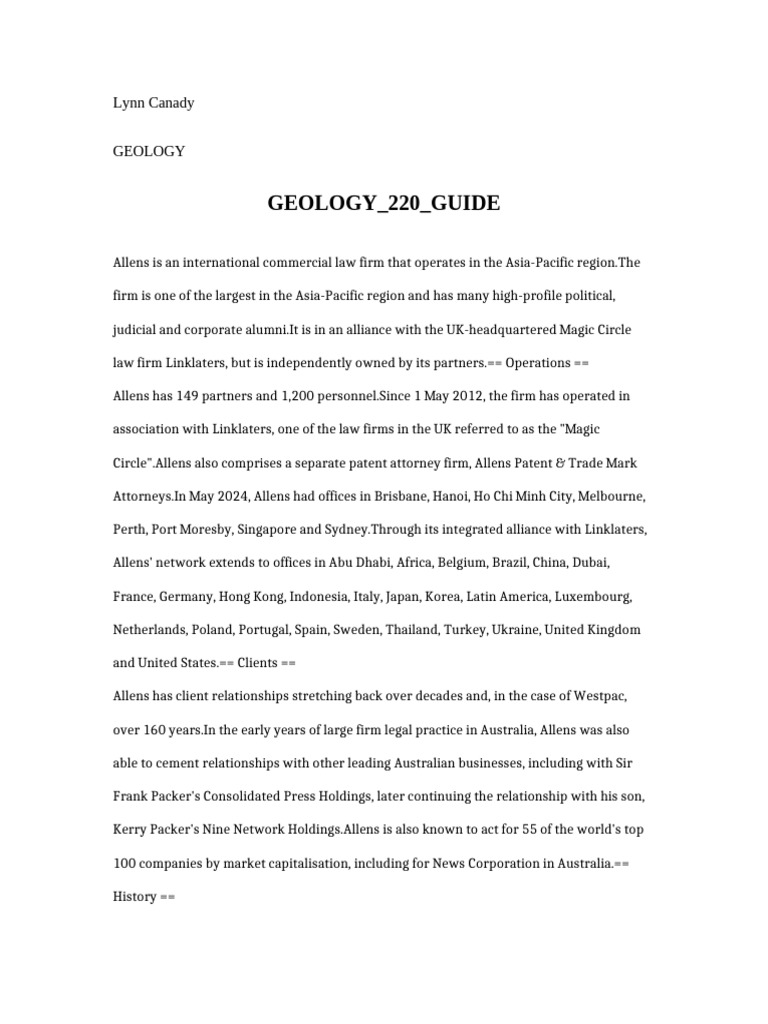 Geology 220 Guide | PDF