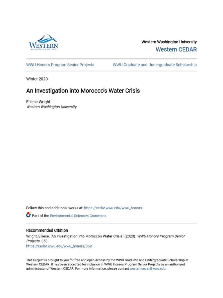 Morocco's Water Crisis: Causes and Solutions | PDF | Water Scarcity ...