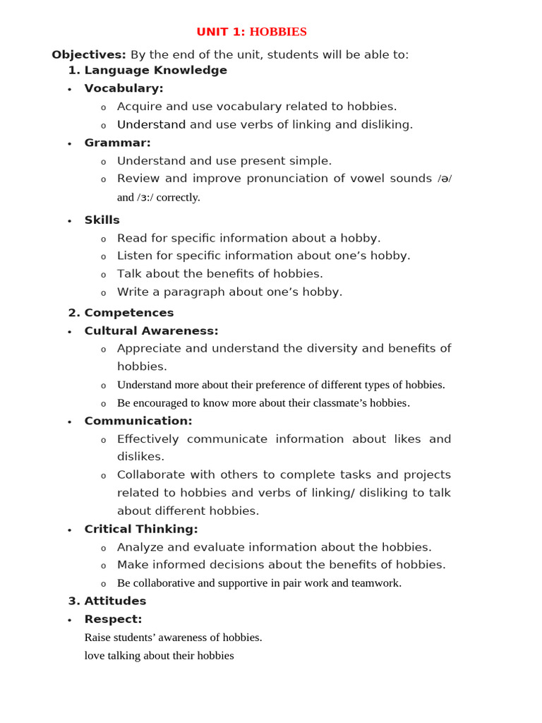 Av 7 - Unit 1 | PDF