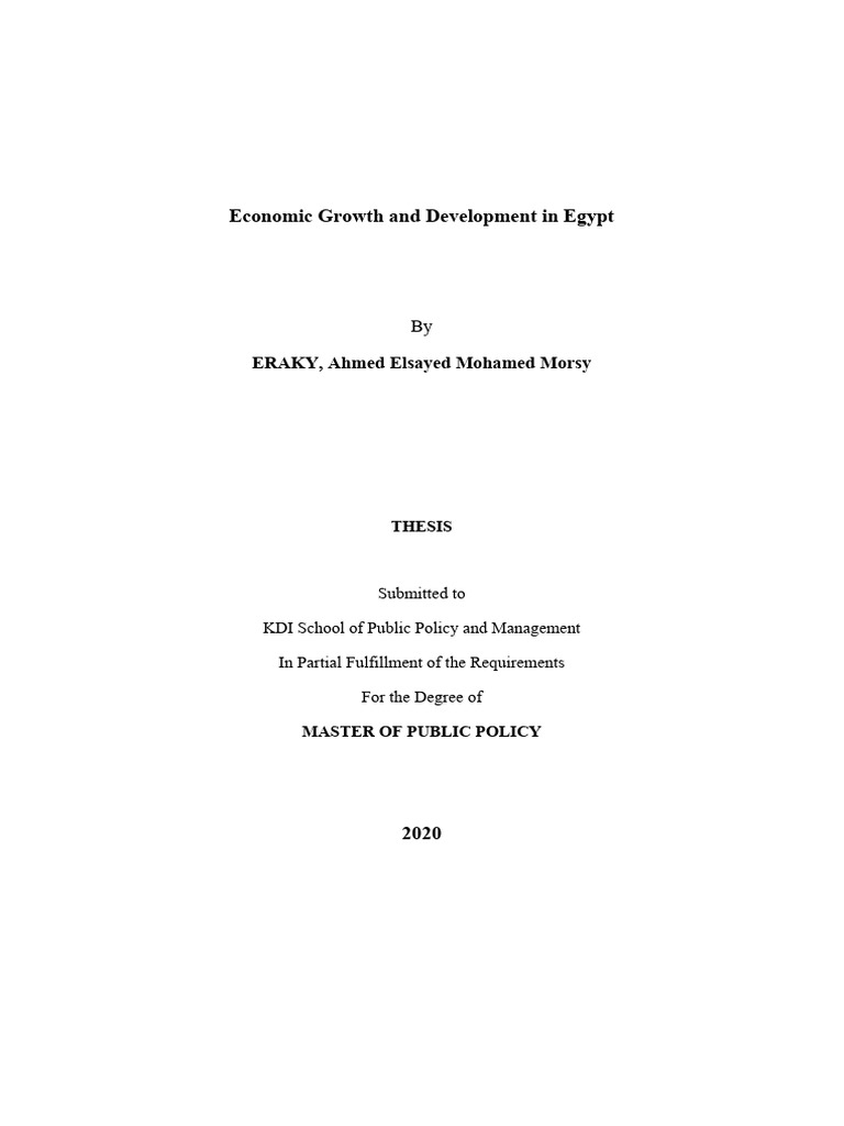 Economic Growth and Development in Egypt | PDF
