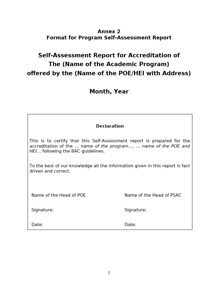 Formats For BAC Accreditation | PDF | Strategic Planning | Academic Degree