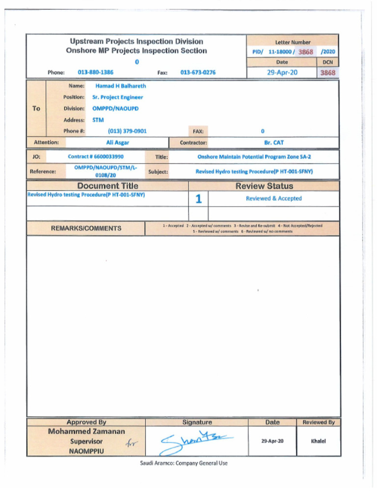 5 Hydro Test Procedure Rev 03 Pdf