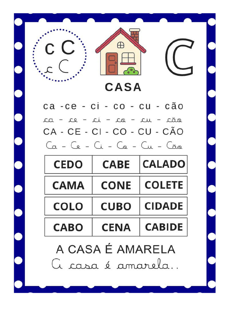 Ficha de Leitura Letra C | PDF