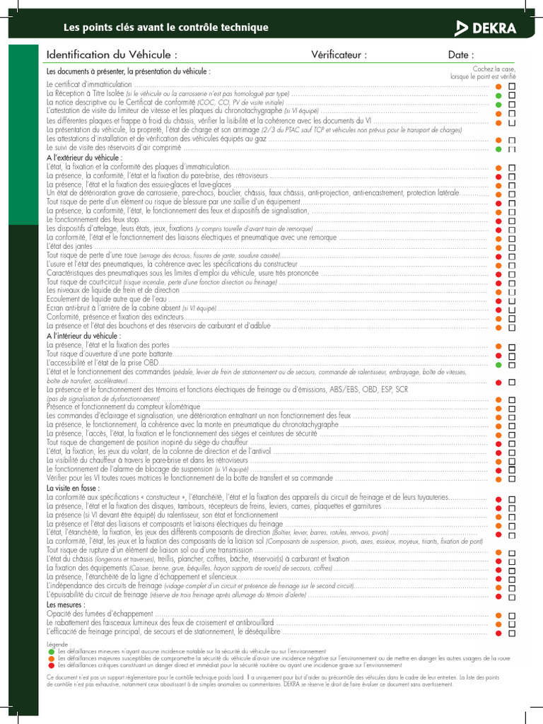 Liste Des Points De Contrle Technique Poids Lourds