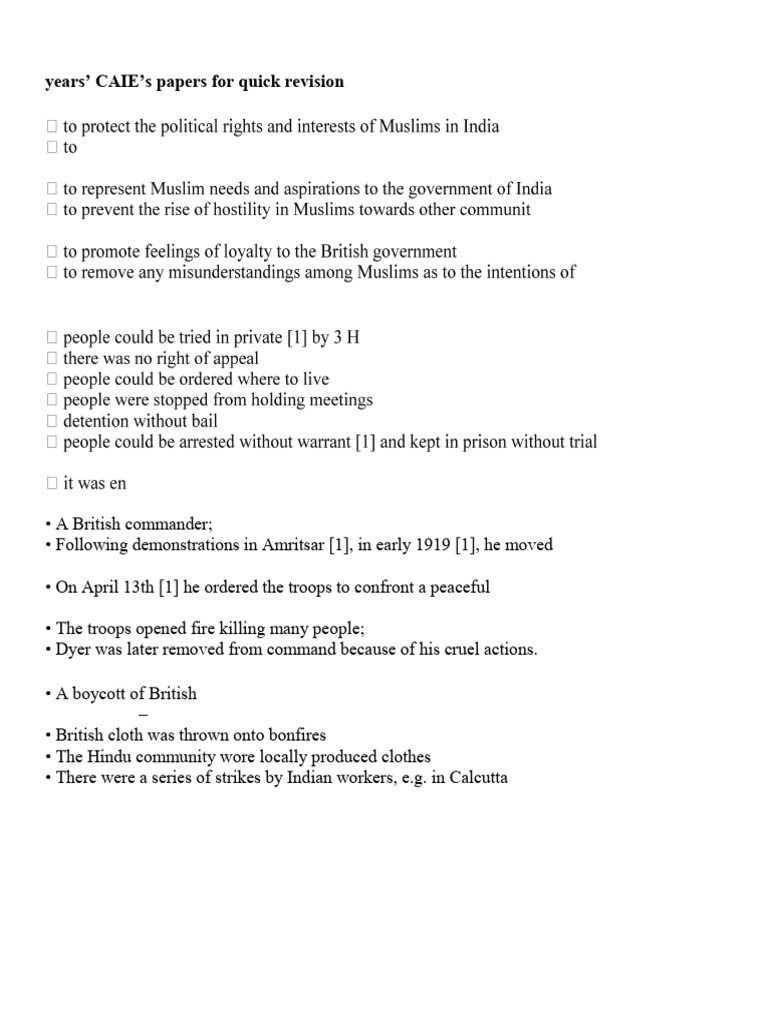 Source Questions On Section-II From Past Papers (1905-1929) .5 | PDF