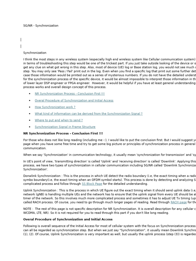 5G NR Synchronizations | PDF