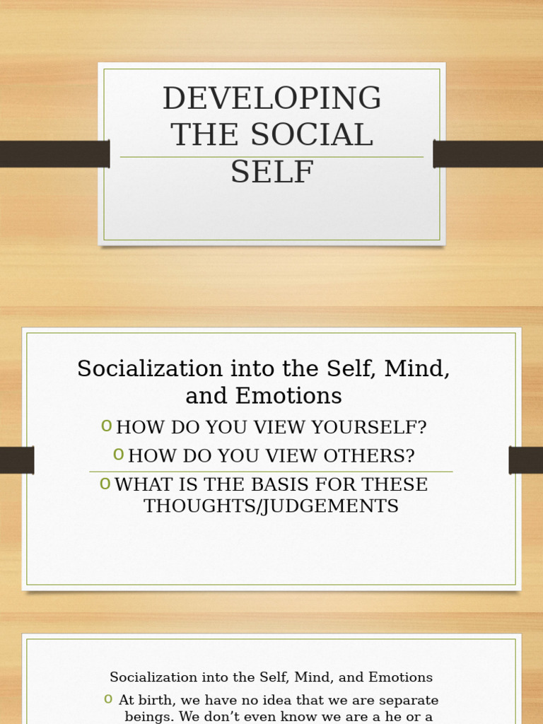 Developing The Social Self | PDF