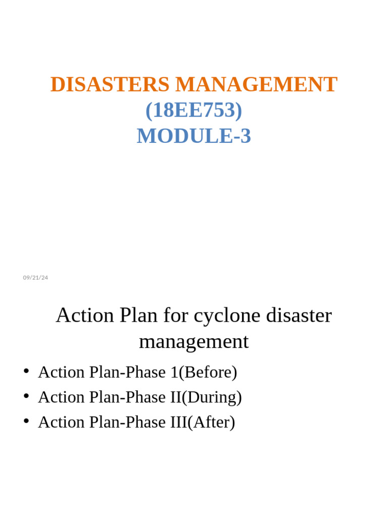 Cyclone Disaster Management Action Plan | PDF | Emergency Management ...