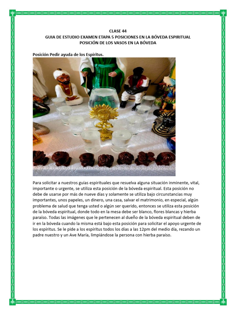 Clase 44 Guia De Estudio Examen Etapa 5 Posiciones En La Bóveda