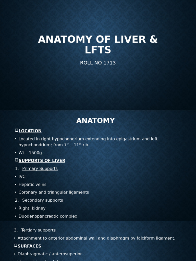 Anatomy of Liver & Lfts | PDF