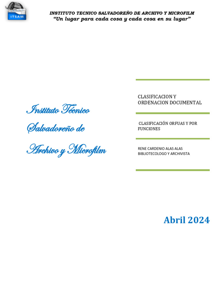 Clasificacion Y Ordenaci N Documental Pdf