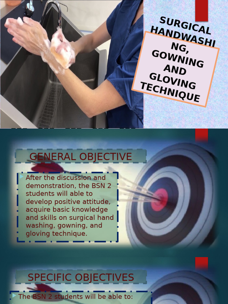 SURGICAL HANDWASHING Gowning and Gloving Technique | PDF