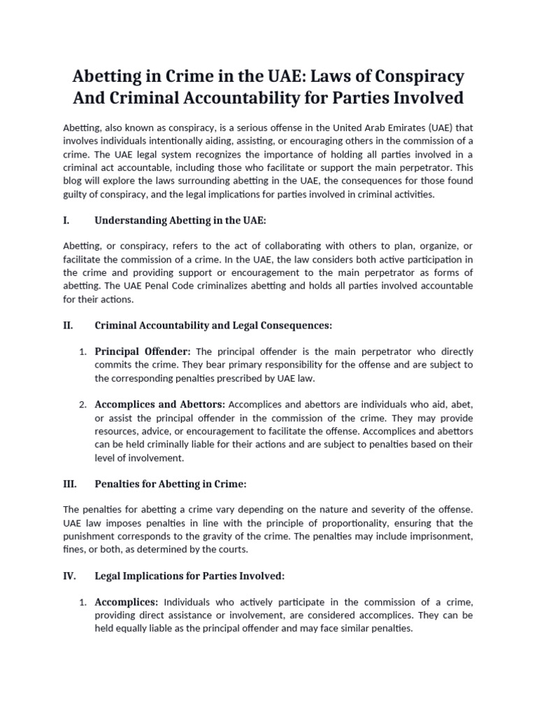Abetting in Crime in UAE-2 | PDF