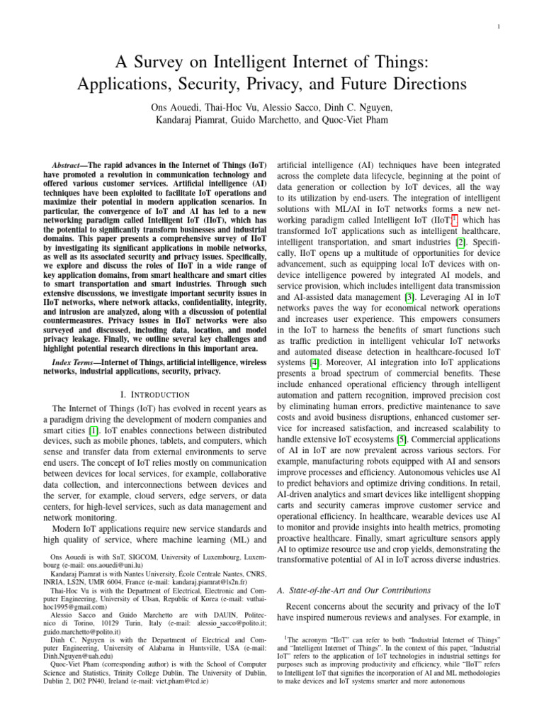 A Survey On Intelligent Internet of Things Applications Security ...