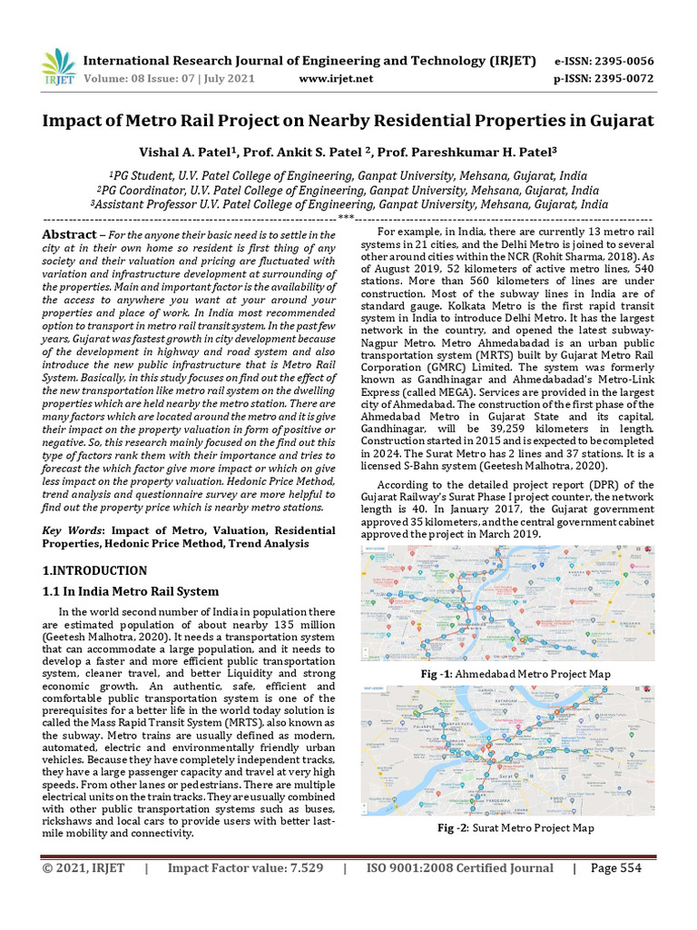 IRJET Impact of Metro Rail Project On Ne | PDF