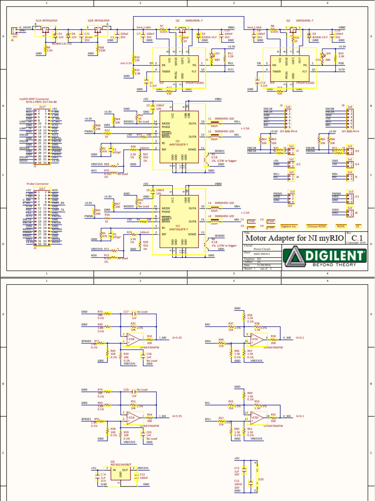 Motor Adapter Schematic for NI myRIO | PDF