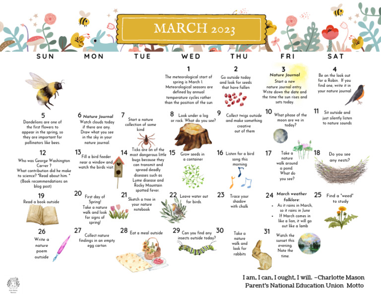 March Nature Calendar | PDF