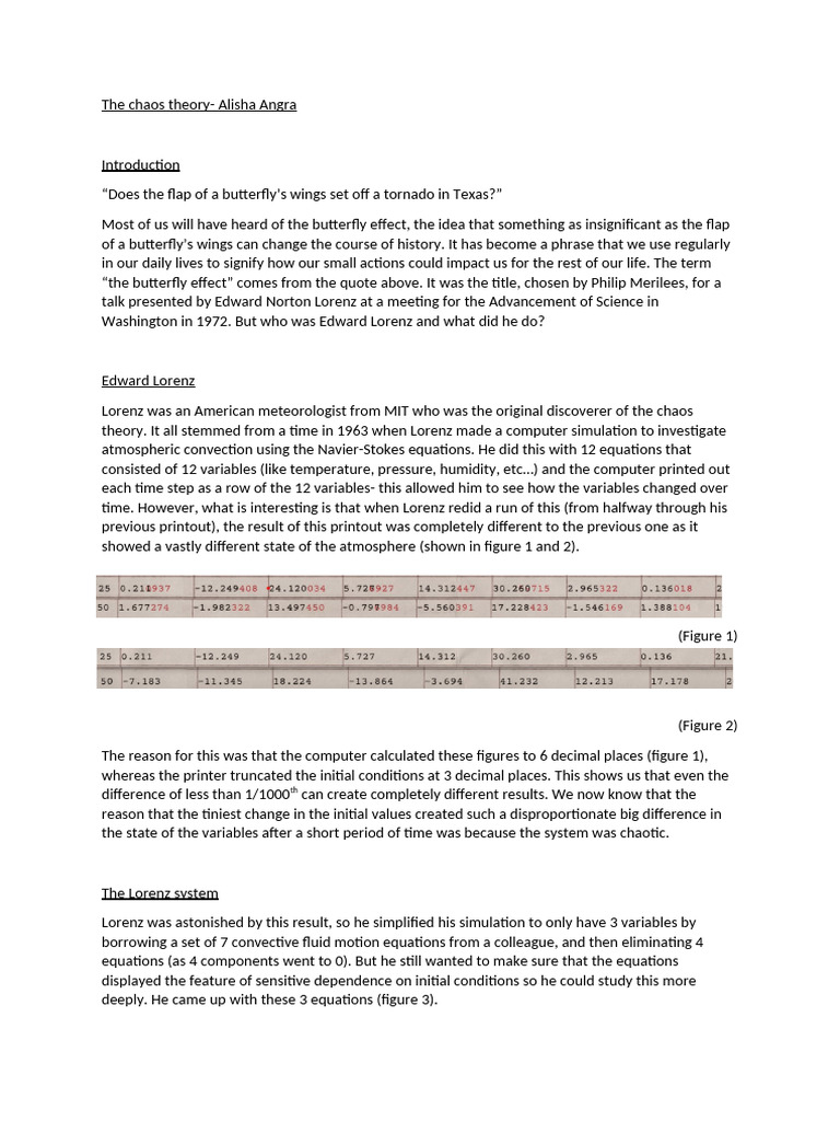 Understanding Chaos Theory and Lorenz | PDF | Attractor | Science ...
